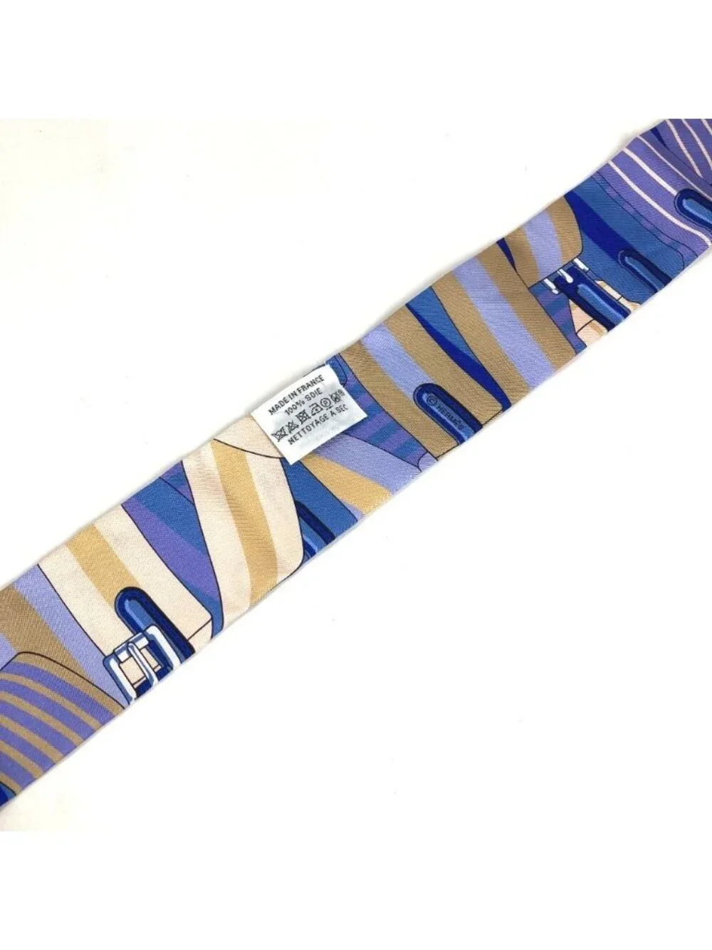 Hermes Scarf Twilly Tiri Silk Blue - Picture 6 of 9